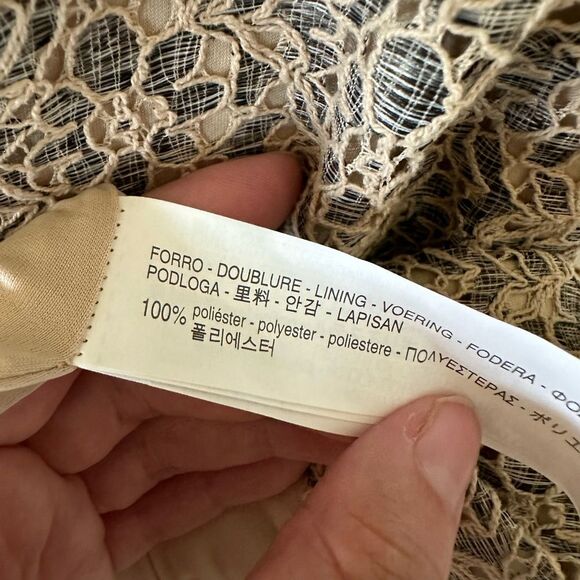 Zara Lace Strappy Tank Slip Open Back Mini Dress Grey Beige Size M - Picture 8 of 10